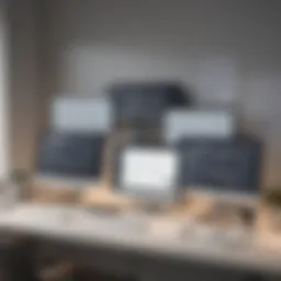 A collaborative workspace showcasing product management software on digital devices