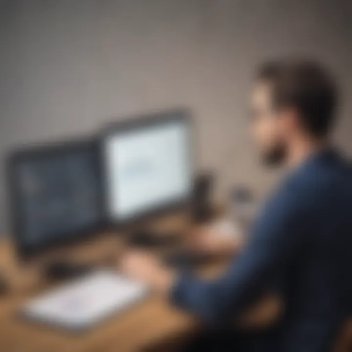 Business owner analyzing e-commerce performance metrics