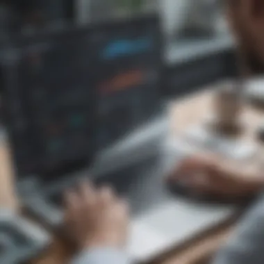 Analyzing Performance Metrics Business owner analyzing performance metrics