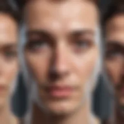 Advanced technology showcasing face recognition algorithms