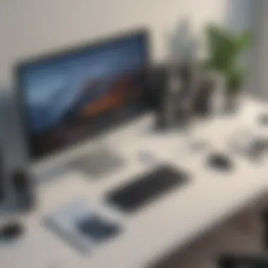 Creative Workspace for Graphic Design A creative workspace displaying various graphic design elements and tools