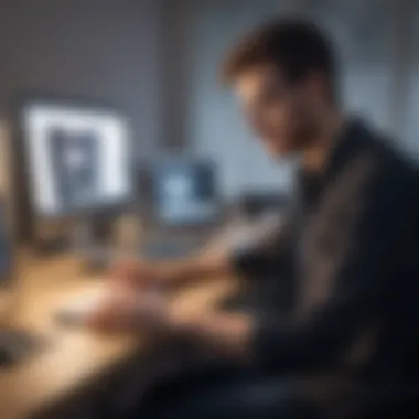 Professional Designer at Work A professional designer using graphic design software on a high-resolution PC