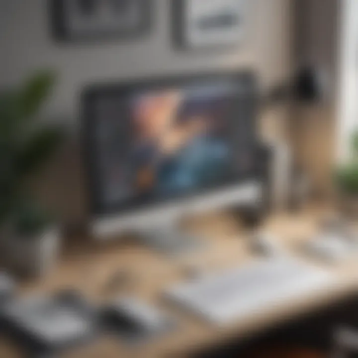 A creative workspace setup that inspires design and visual communication