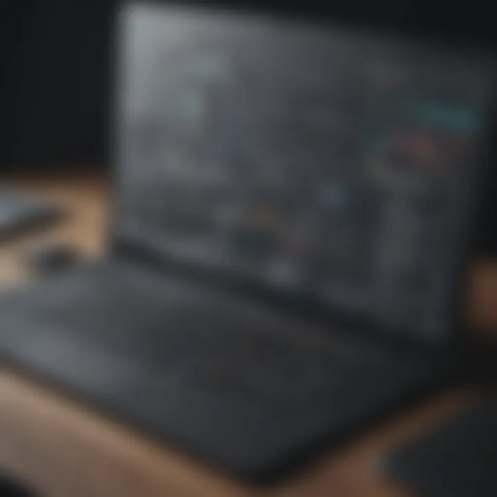 An intricate interface of graphic design software showcasing tools and features