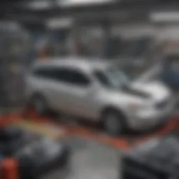 A modern auto repair workshop showcasing advanced tools and technology.