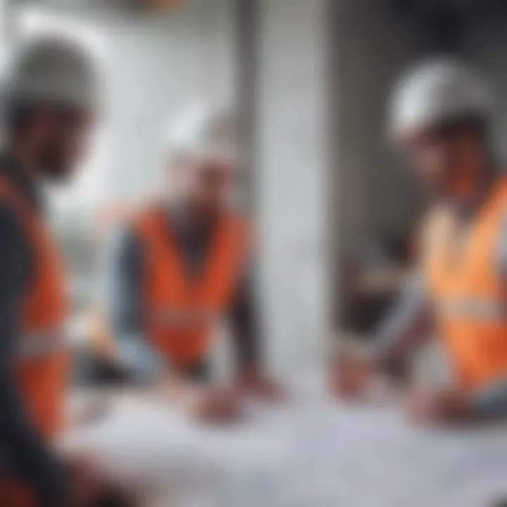 Team collaboration in construction project planning session