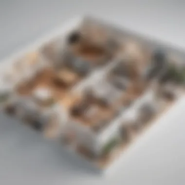 A digital representation of a room layout showcasing furniture placement