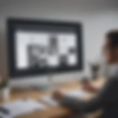 A business professional conducting an online presentation using recording software