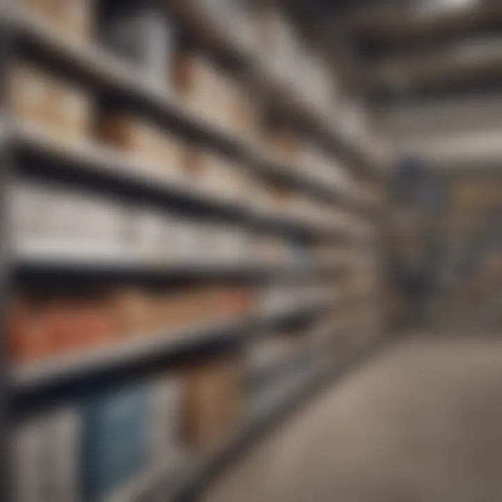 Organized shelves with clearly labeled items