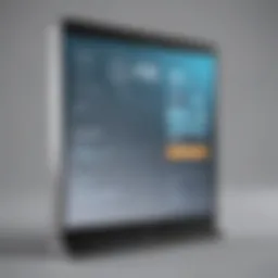 A sleek digital display showing visitor check-in options